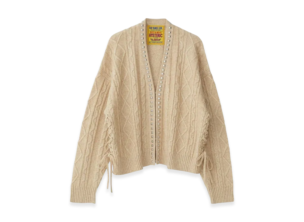 HYSTERIC GLAMOUR Studded Cardigan "Beige"