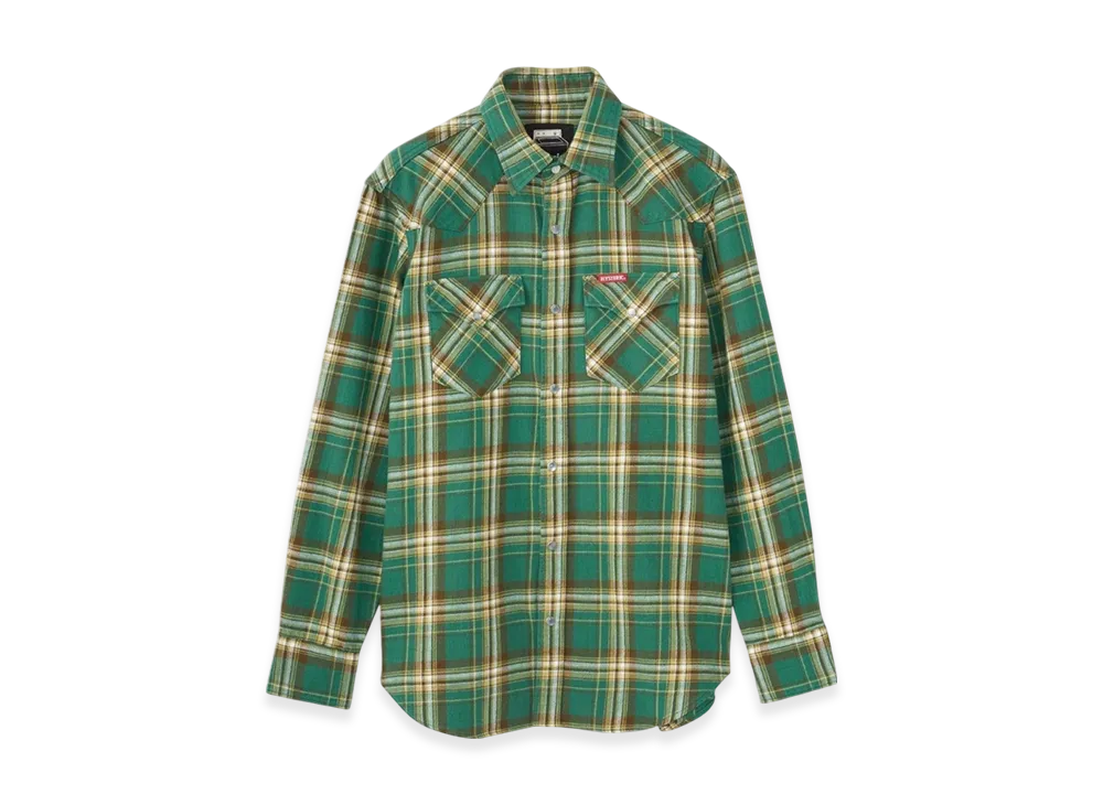 HYSTERIC GLAMOUR x Sonic Youth Goo Embroidery Western Shirt "Green/Multicolor"