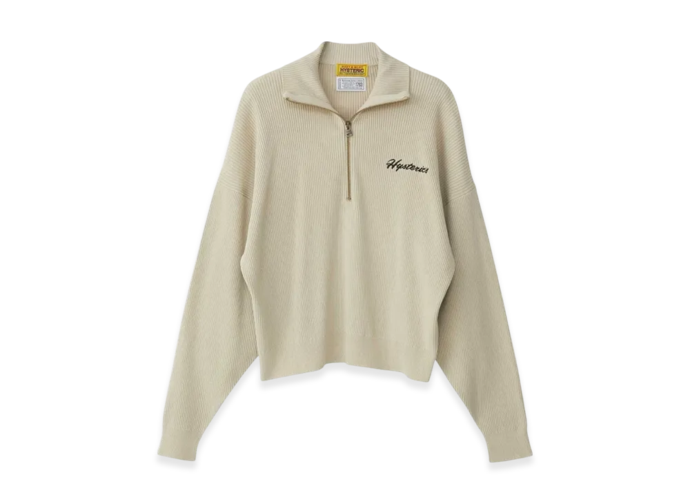 HYSTERIC GLAMOUR Hysteric Motel Half Zip Pullover "Beige"