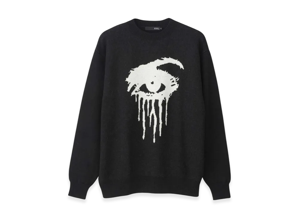 HYSTERIC GLAMOUR Screaming Eye Jacquard Sweater "Black"