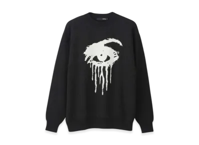 HYSTERIC GLAMOUR Screaming Eye Jacquard Sweater "Black"