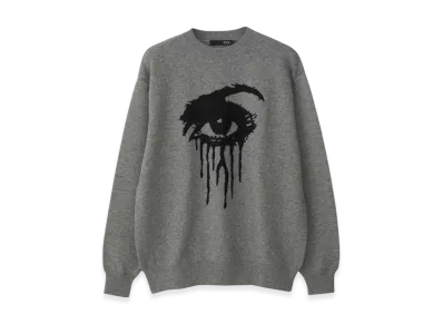 HYSTERIC GLAMOUR Screaming Eye Jacquard Sweater "Top Gray"