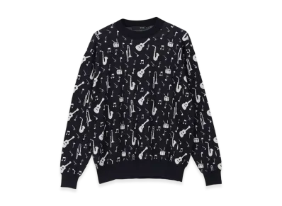 HYSTERIC GLAMOUR Sound Vibration Jacquard Sweater "Black/Multicolor"