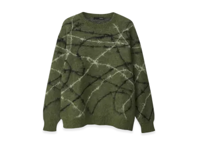 HYSTERIC GLAMOUR Barbed Wire Jacquard Sweater "Khaki System"