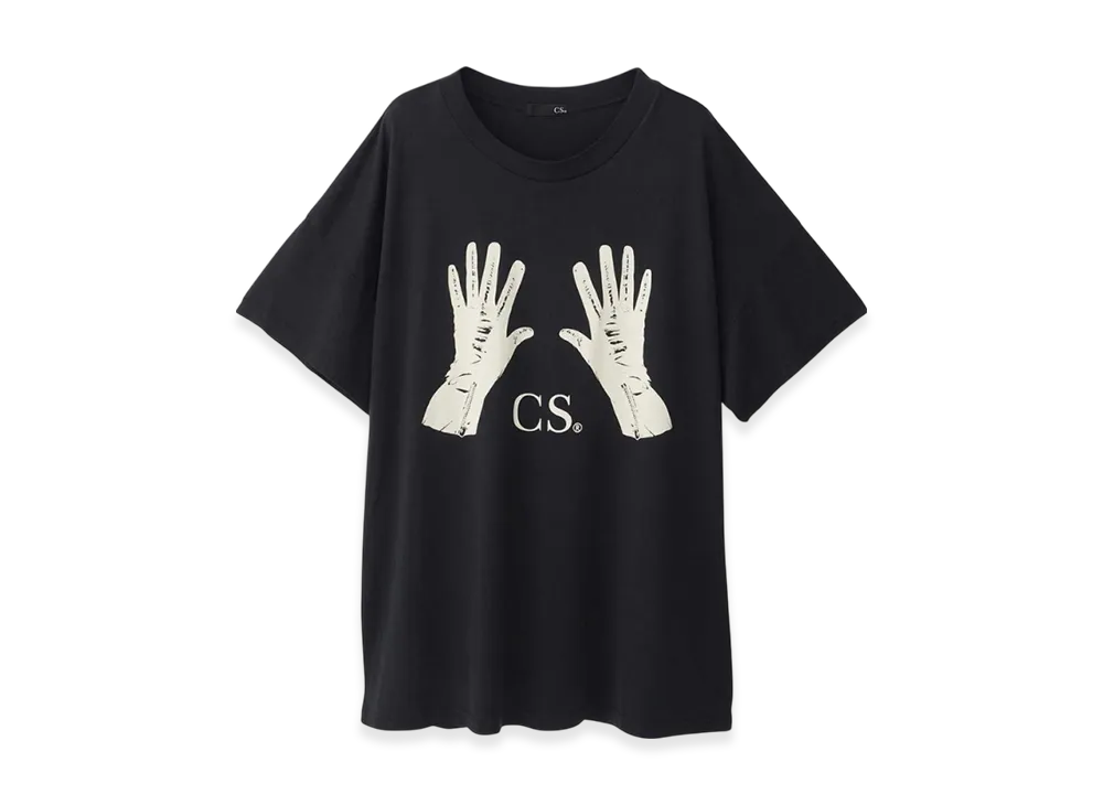 HYSTERIC GLAMOUR Leather Gloves Oversized T-Shirt "Black"