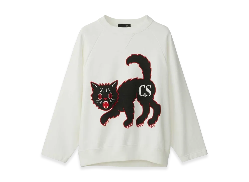 HYSTERIC GLAMOUR Black Cat Sweatshirt "White"
