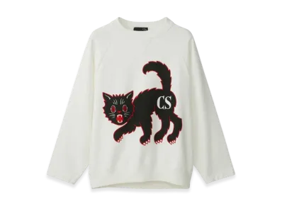 HYSTERIC GLAMOUR Black Cat Sweatshirt "White"