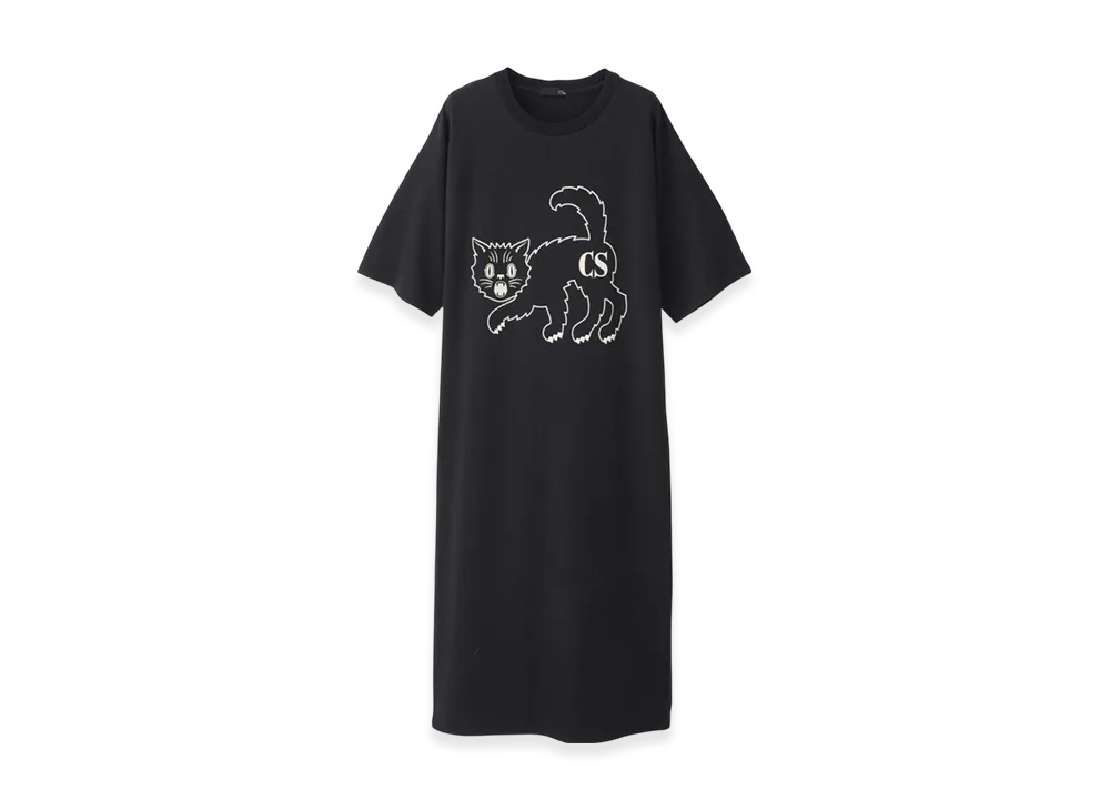 HYSTERIC GLAMOUR Cat B&W Dress "Black"