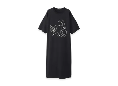 HYSTERIC GLAMOUR Cat B&W Dress "Black"