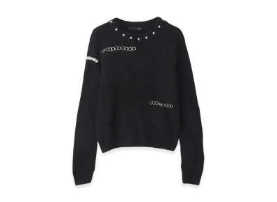 HYSTERIC GLAMOUR Studded Rib Sweater "Black"