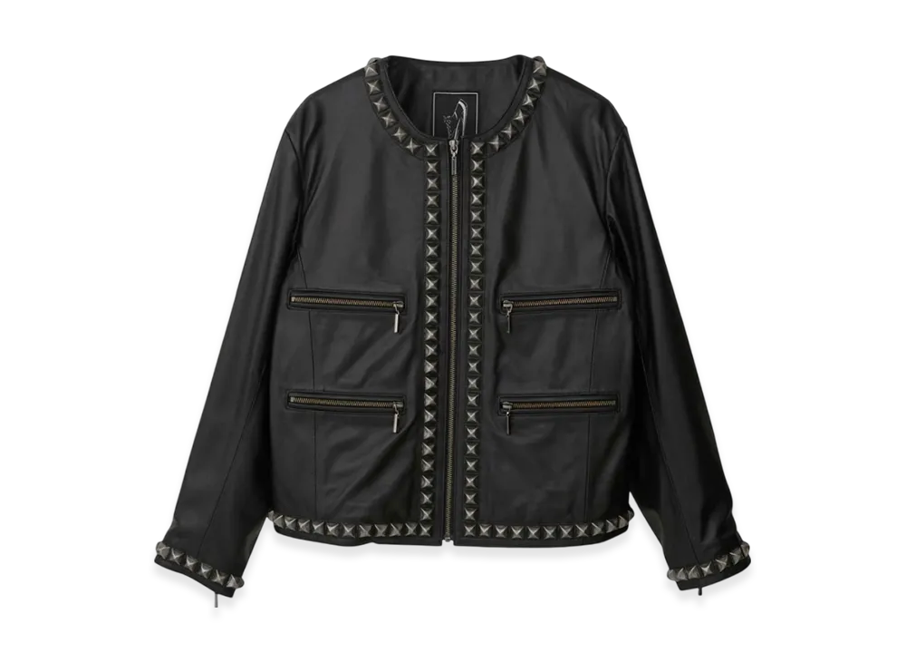HYSTERIC GLAMOUR Studded Lamb Leather Jacket "Black"