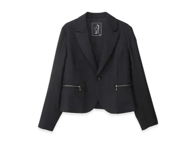 HYSTERIC GLAMOUR Lip Leo Pattern Jacquard Spencer Jacket "Black/Multicolor"