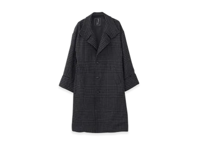 HYSTERIC GLAMOUR High Neck Oversized Coat "Gray/Multicolor"