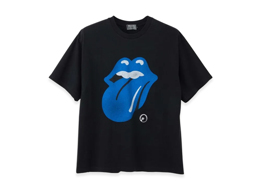 HYSTERIC GLAMOUR x The Rolling Stones Circle Head Blue Tongue T-Shirt "Black"