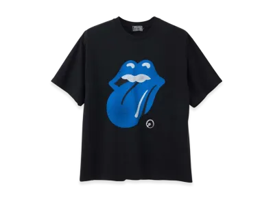 HYSTERIC GLAMOUR x The Rolling Stones Circle Head Blue Tongue T-Shirt "Black"