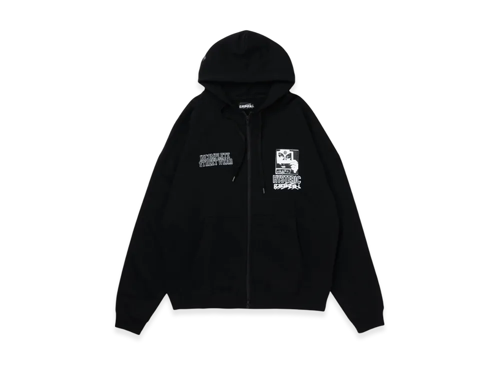 HYSTERIC GLAMOUR x Genzai Zip Hoodie "Black"