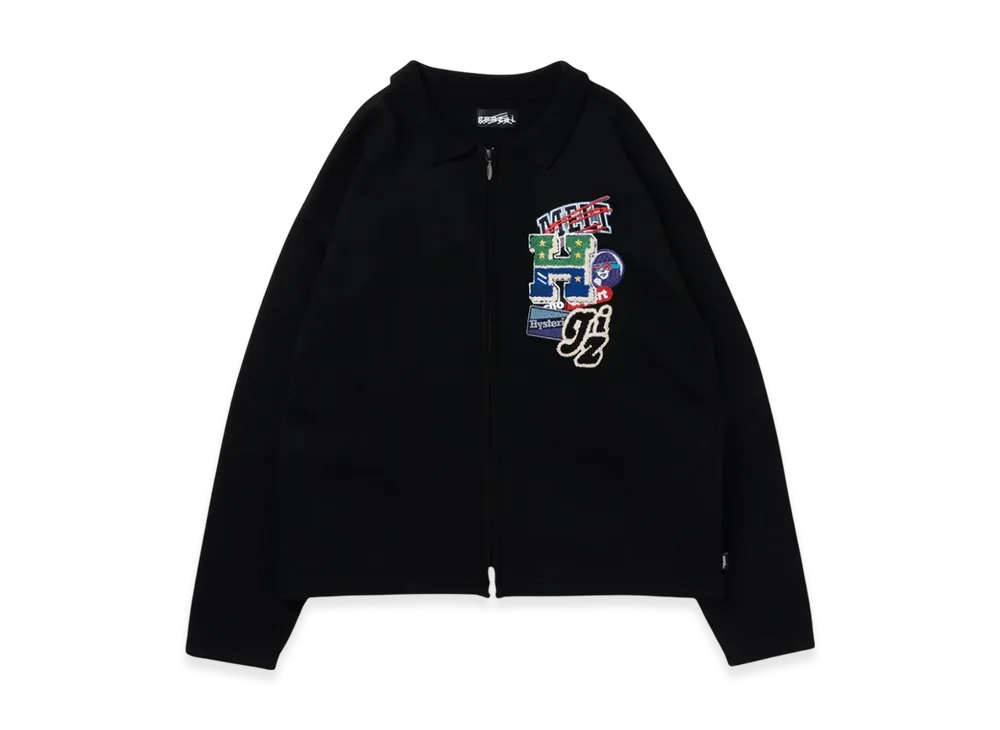 HYSTERIC GLAMOUR x Genzai Zip Knit "Black"