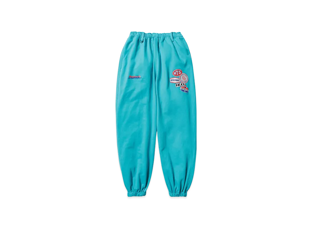 HYSTERIC GLAMOUR x Genzai Collage Wide Sweat Pants "Turquoise"