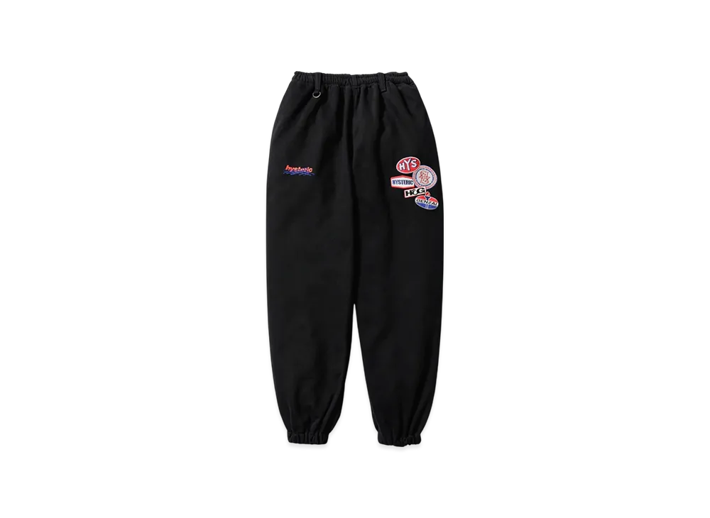 HYSTERIC GLAMOUR x Genzai Collage Wide Sweat Pants "Black"
