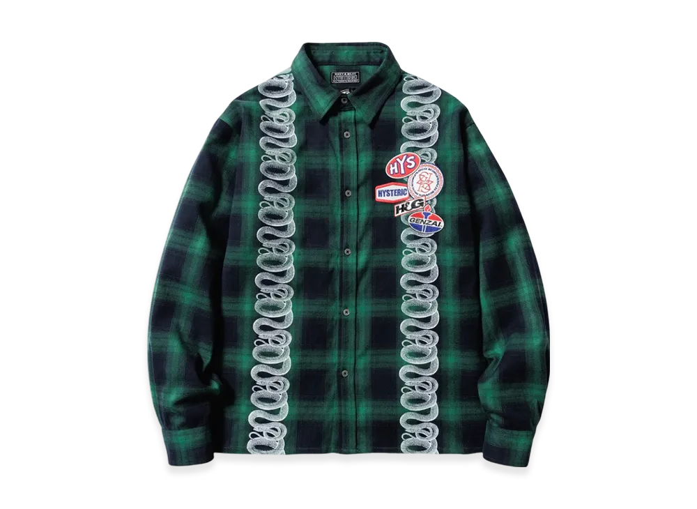 HYSTERIC GLAMOUR x Genzai Snake Shirt "Green"