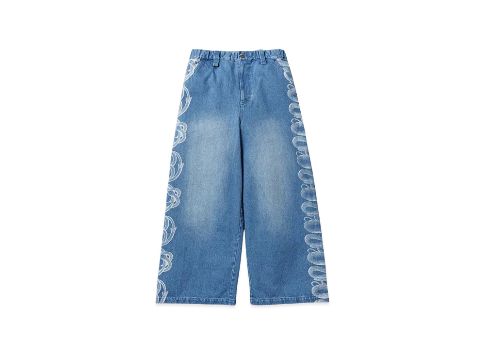HYSTERIC GLAMOUR x Genzai Snake Baggy Denim Pants "Blue"