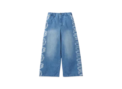HYSTERIC GLAMOUR x Genzai Snake Baggy Denim Pants "Blue"