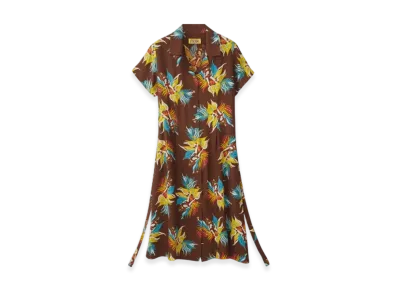HYSTERIC GLAMOUR Tropic Ladyland Pattern Aloha Dress "Brown"
