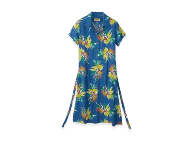 HYSTERIC GLAMOUR Tropic Ladyland Pattern Aloha Dress "Blue"