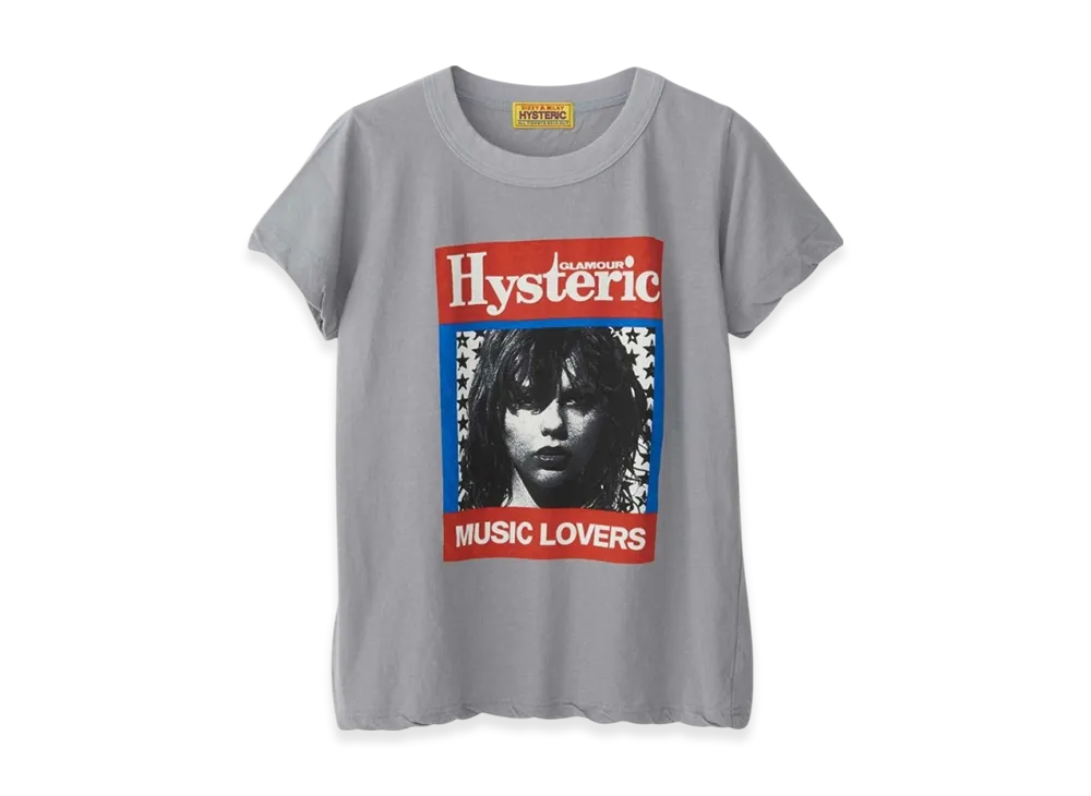 HYSTERIC GLAMOUR HG Music Magazine T-Shirt "Gray"