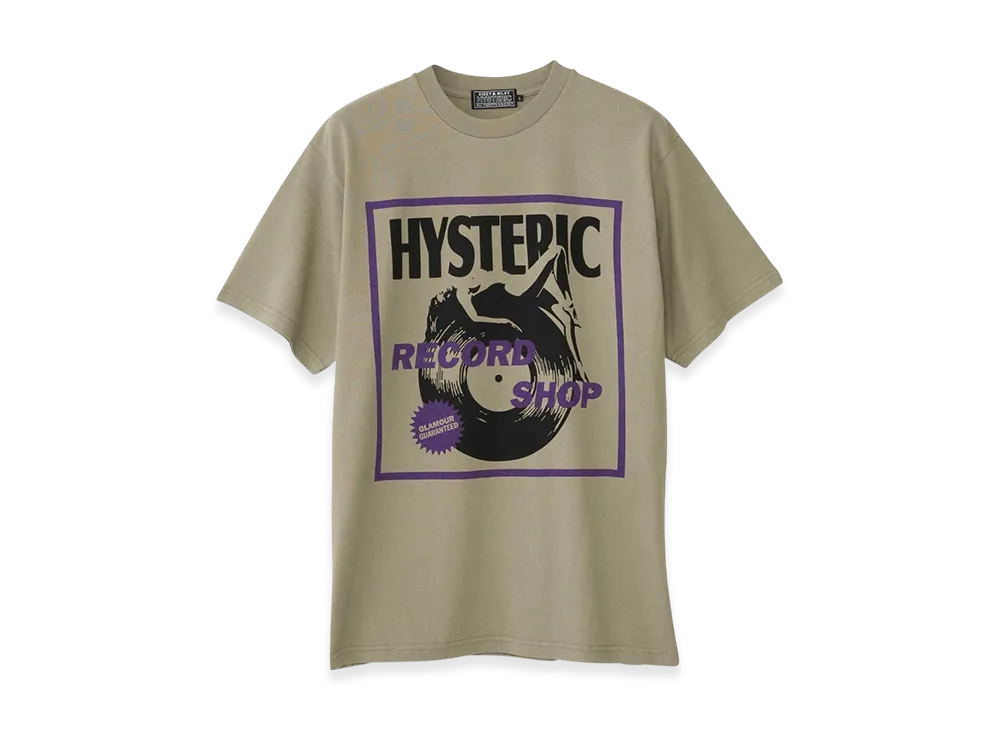 HYSTERIC GLAMOUR RECORD SHOP Tシャツ グリーン HYSTERIC GLAMOUR Record Shop T-Shirt