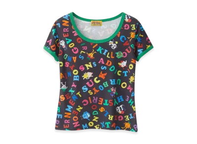 HYSTERIC GLAMOUR SNS Addiction Patterned Mini T-Shirt "Black"