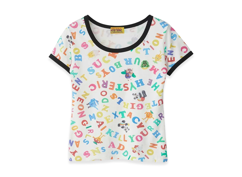 HYSTERIC GLAMOUR SNS Addiction Patterned Mini T-Shirt "White"