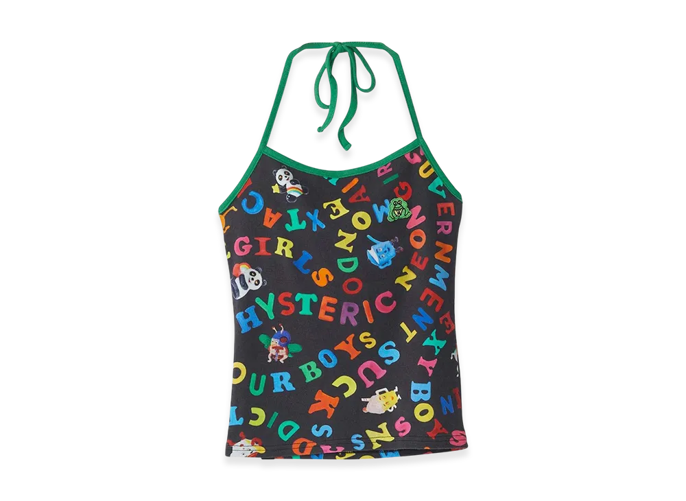 HYSTERIC GLAMOUR SNS Addiction Pattern Halter Neck "Black"