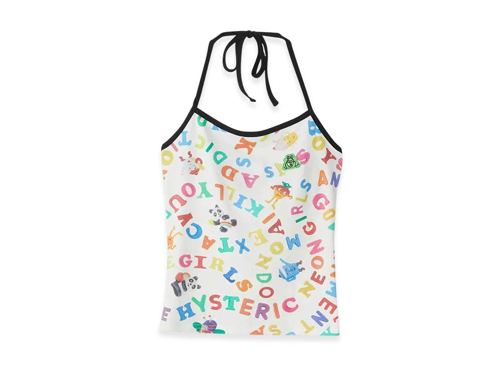 HYSTERIC GLAMOUR SNS Addiction Pattern Halter Neck "White"