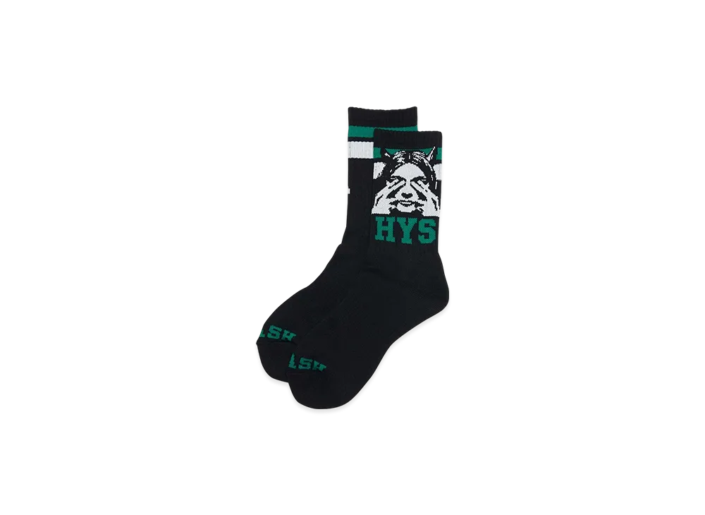 HYSTERIC GLAMOUR See No Evil Sports Socks "Black"