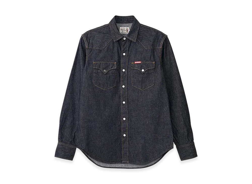 HYSTERIC GLAMOUR Hysteric Embroidered Western Denim Shirt "Dark Indigo Blue"