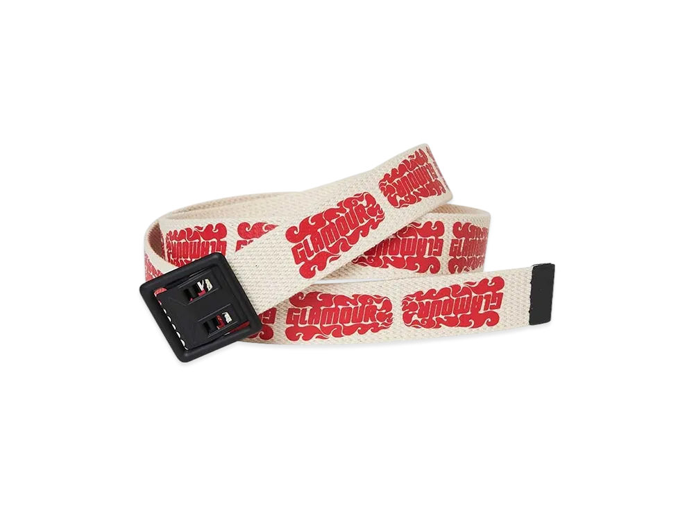 HYSTERIC GLAMOUR Flame Logo Tape Belt "White"