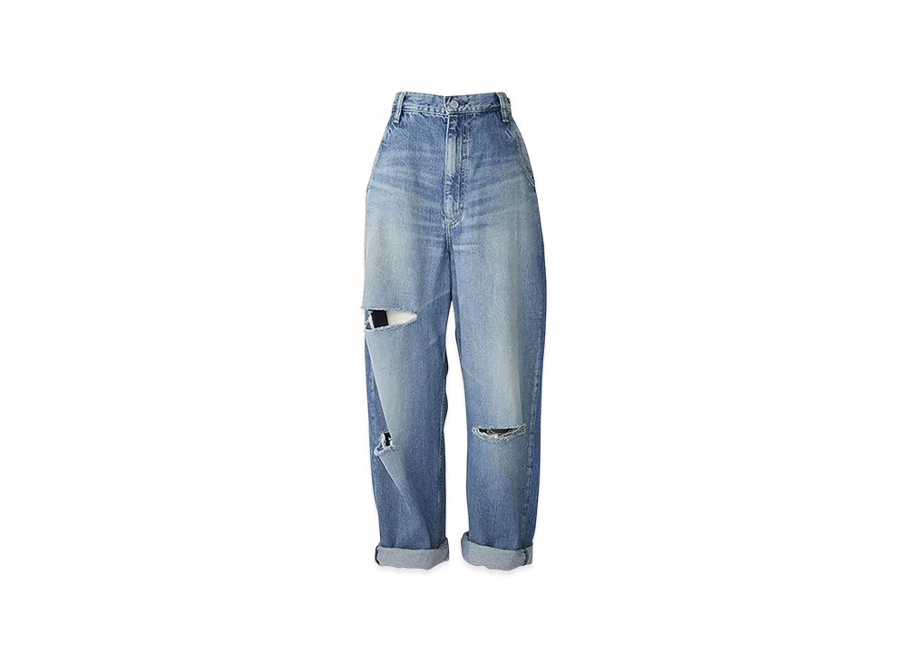 HYSTERIC GLAMOUR Resized Denim Straight Pants "Light Indigo Blue"