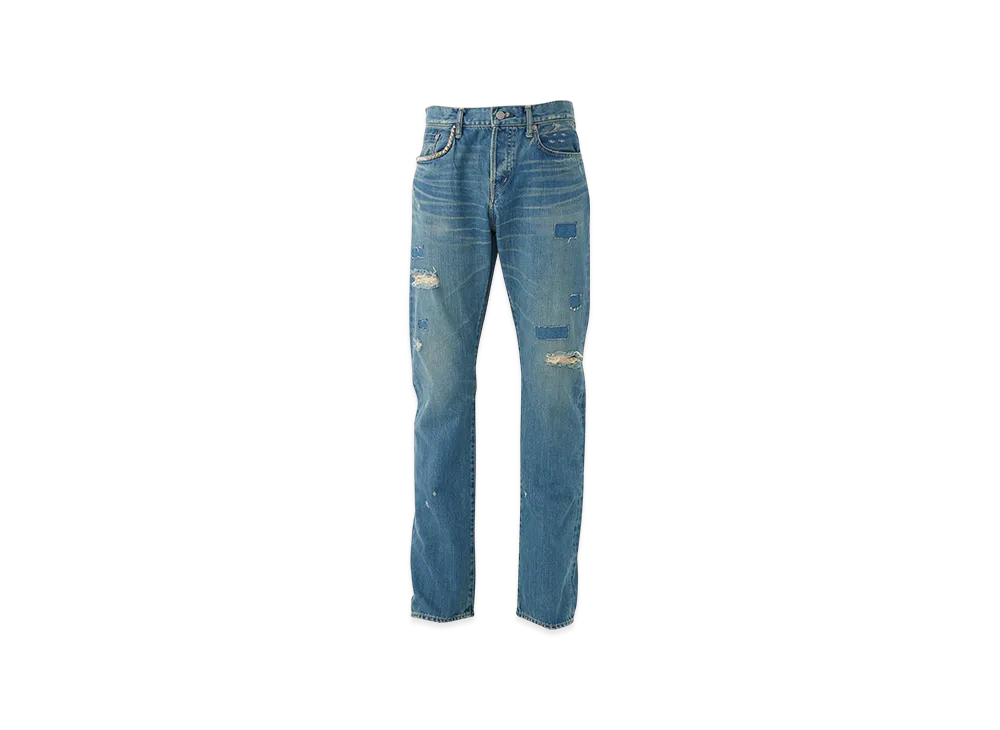 HYSTERIC GLAMOUR Square Window Remake Slim Straight Denim Pants "Light Indigo Blue"