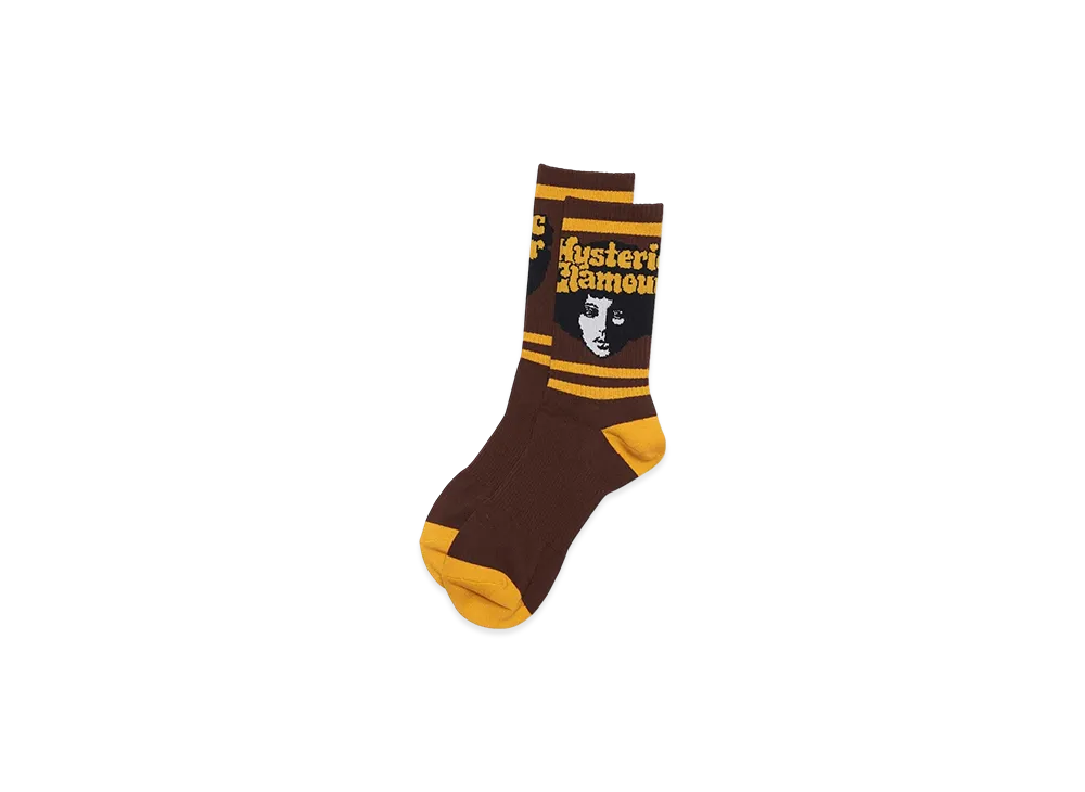 HYSTERIC GLAMOUR Afro Girl Socks "Brown"