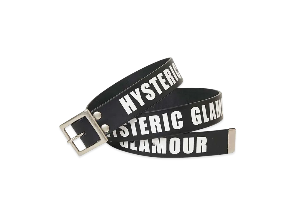 HYSTERIC GLAMOUR Logo-Printed Leather Belt "Black"