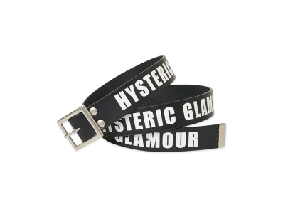 HYSTERIC GLAMOUR Logo-Printed Leather Belt "Black"