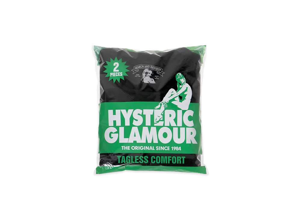 HYSTERIC GLAMOUR Hys Symbol 2Pacs T-Shirt "Black"