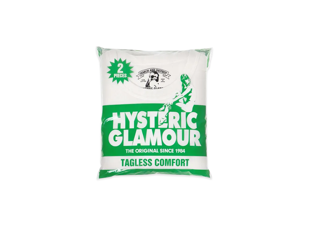 HYSTERIC GLAMOUR Hys Symbol 2Pacs T-Shirt "White"