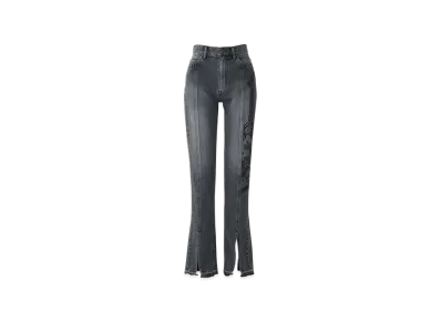 HYSTERIC GLAMOUR Guitar Girl Center Slit Denim Pants "Black"