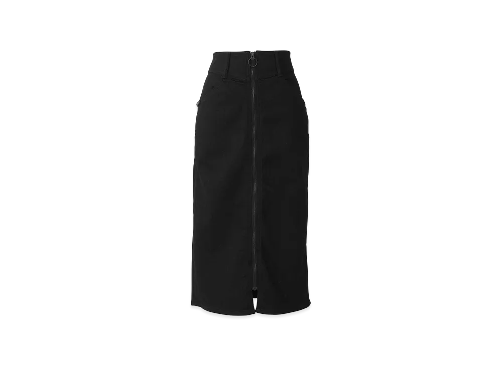 HYSTERIC GLAMOUR Front Zip Tight Denim Skirt "Black"