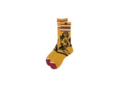 HYSTERIC GLAMOUR Guitar Girl Skater Socks "Yellow"