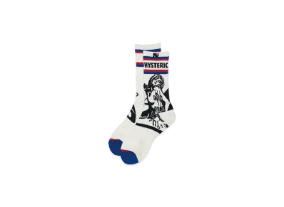 HYSTERIC GLAMOUR Guitar Girl Skater Socks "White"