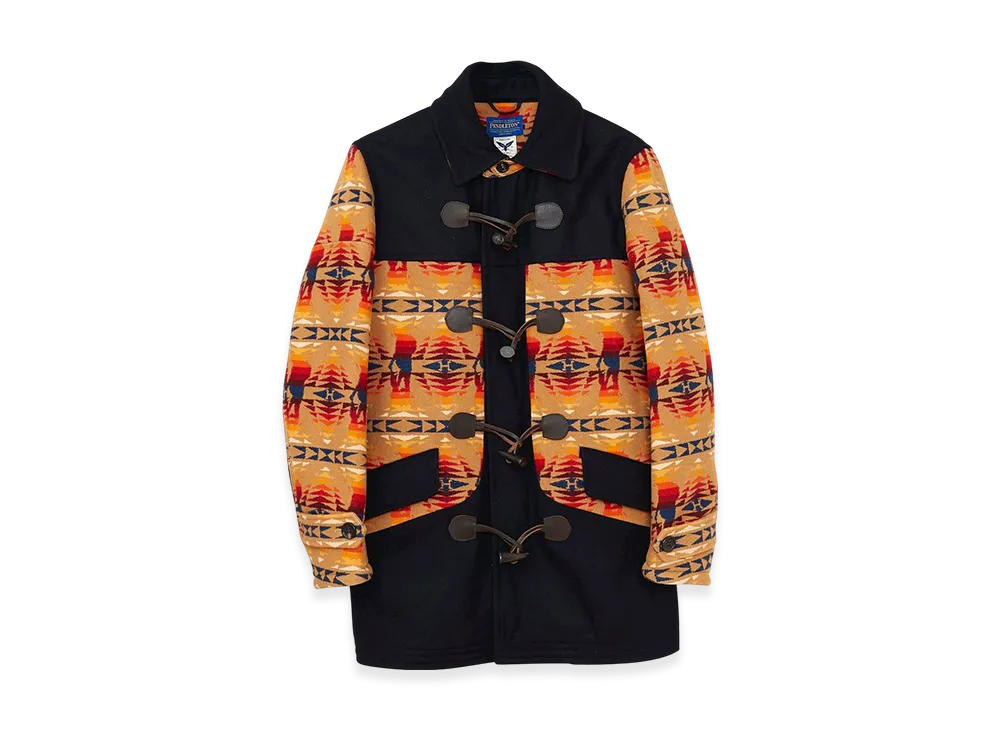 HYSTERIC GLAMOUR Pendleton x Hysteric Stand Collar Duffle Coat "Navy"