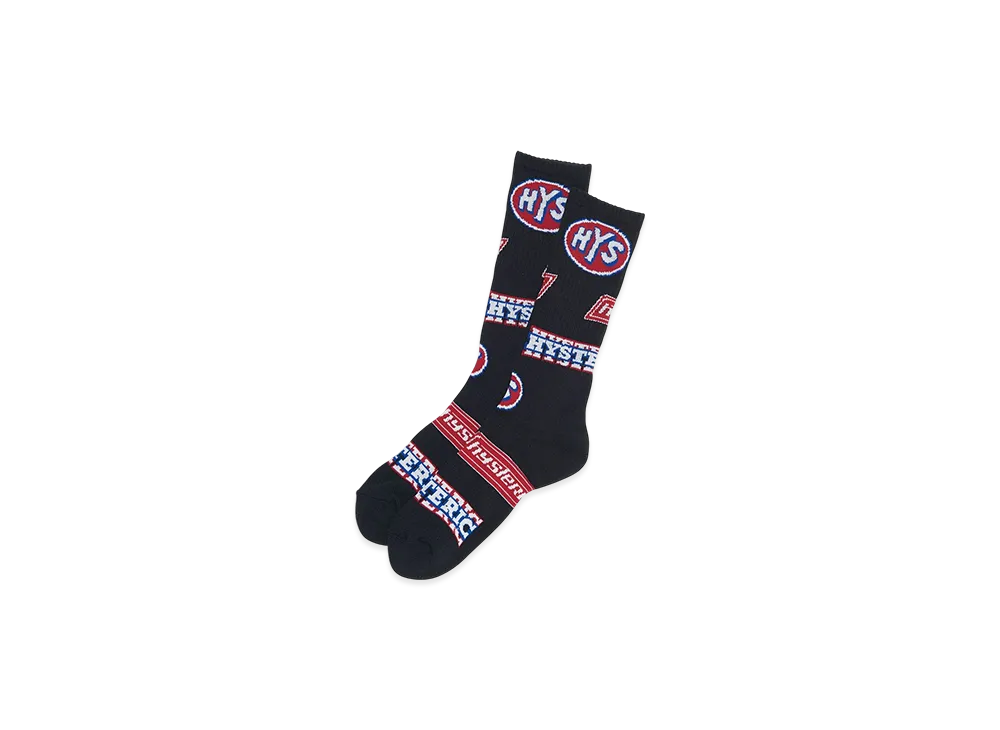 HYSTERIC GLAMOUR Hys Box Skater Socks "Black"